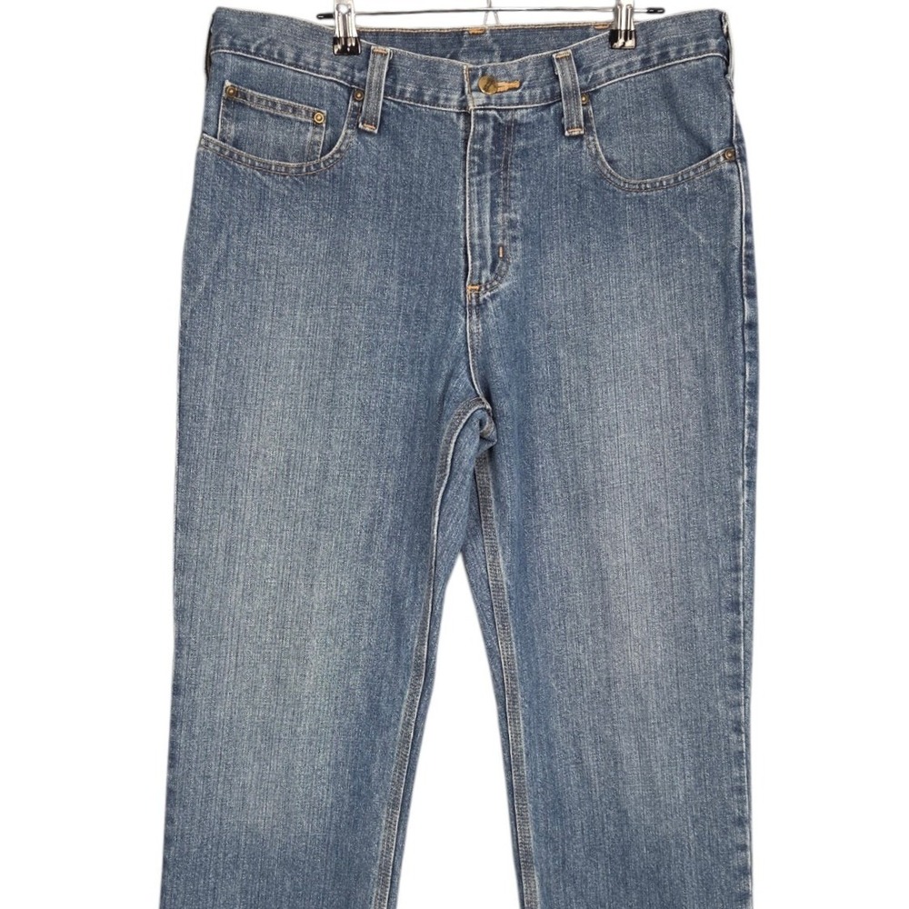 Carhartt Jeans Men 34x30 Blue Medium Wash Relaxed Fit Straight Leg Work Denim